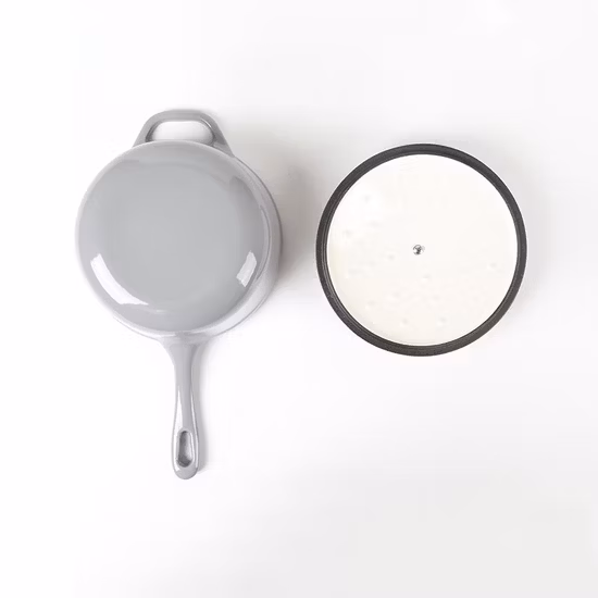 Enamel Cast Iron Saucepan with Long Handle
