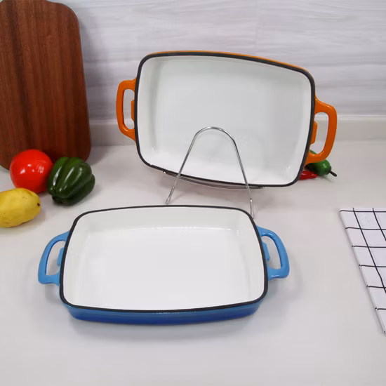 Teglia da forno in ghisa ceramica porcellana smaltata 29X21 cm