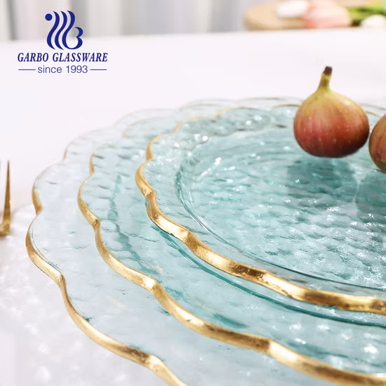 Piatto smaltato per insalata semplice, bistecca smaltata, piatti in metallo blu