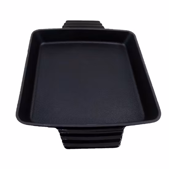 Piatto da forno quadrato in ghisa, porcellana smaltata quadrata, 23 x 23 cm