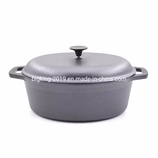 Casseruola stagionata in ghisa, pentola ovale, casseruola