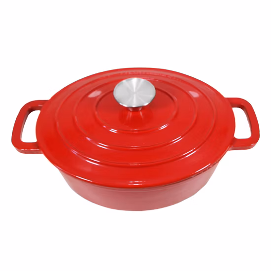 Girarrosto ovale in ghisa smaltata Cina Dimensioni fabbrica 27X21X10 cm